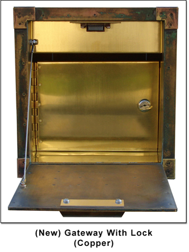 Recessed Locking<br>Solid Brass/Copper<br>Gateway Mailbox<br>With Lock